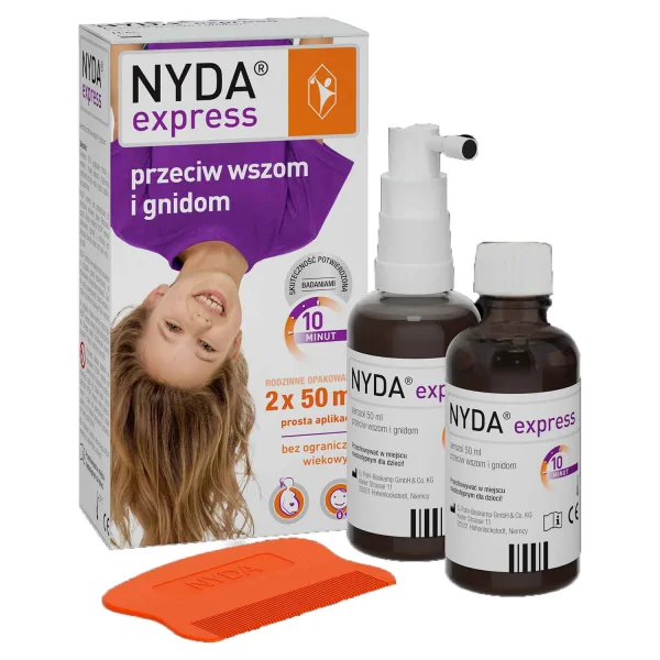 Zestaw Nyda Express, aerozol przeciw wszom i gnidom, 2 x 50 ml