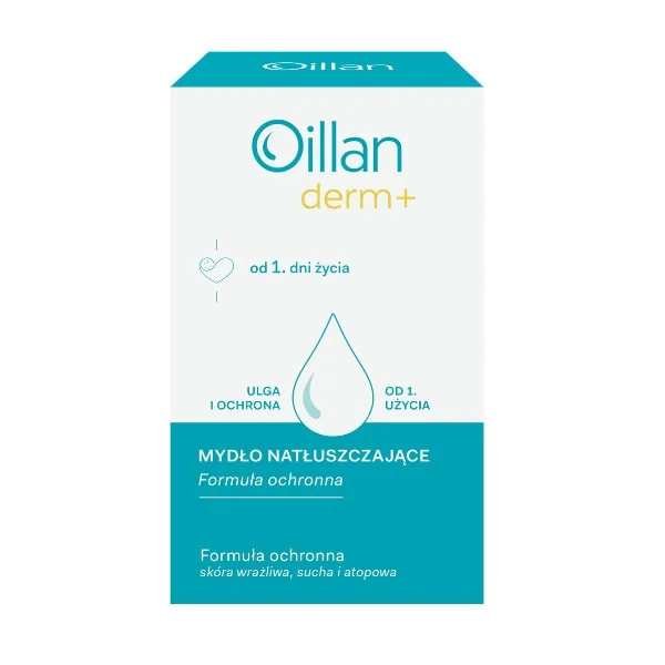 Oillan Derm+, mydło natłuszczające, od 1 dnia życia, 100 g