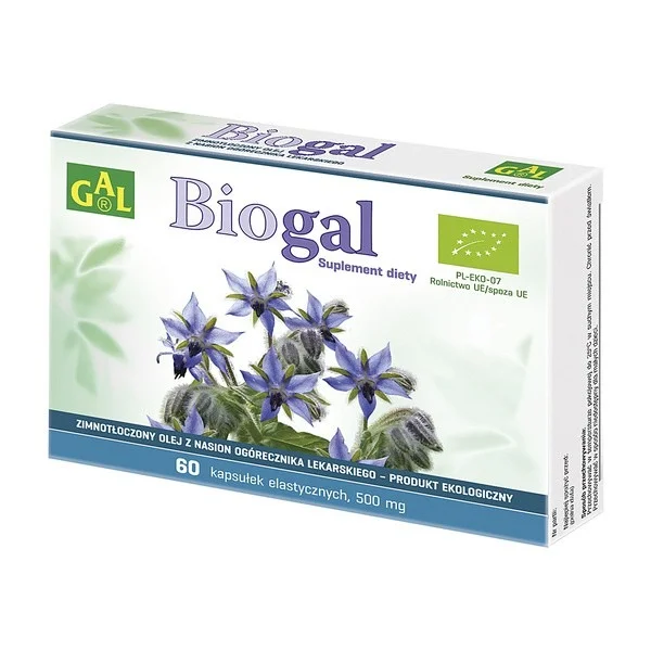 GAL Biogal, zimnotłoczony olej z nasion ogórecznika lekarskiego, 60 kapsułek elastycznych