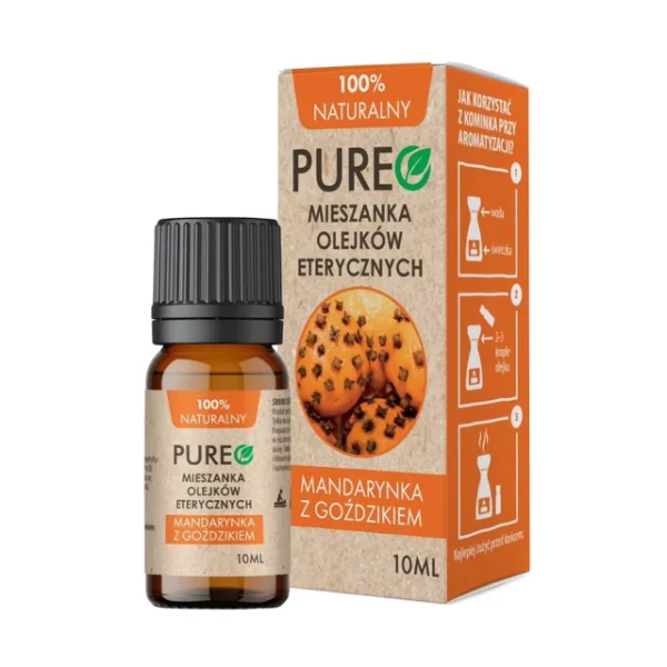 Pureo, mieszanka olejków eterycznych, mandarynka z goździkiem, 10 ml