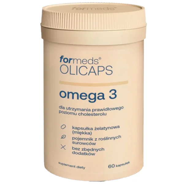 ForMeds Olicaps Omega 3, Dla utrzymania prawidłowego poziomu cholesterolu, 60 Kapsułek