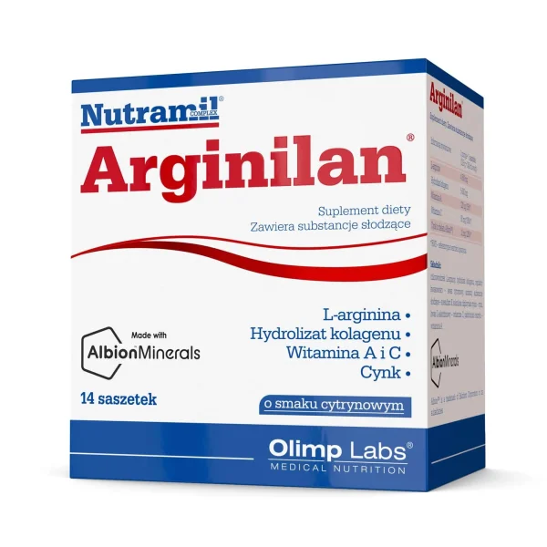 Olimp Nutramil Complex Arginilan, smak cytrynowy, 12,5 g x 14 saszetek