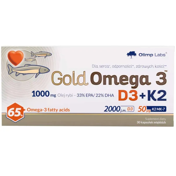 Olimp Gold Omega 3 D3 + K2, 30 kapsułek miękkich
