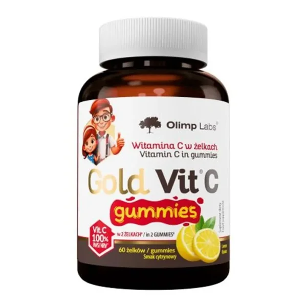 Olimp, Gold-Vit C Gummies, żelki o smaku cytrynowym, od 4 lat, 60 sztuk