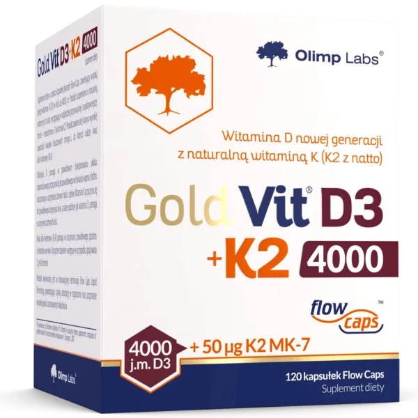 Olimp Gold-Vit D3 + K2, witamina D 4000 j.m. + witamina K 50 µg, 120 kapsułek