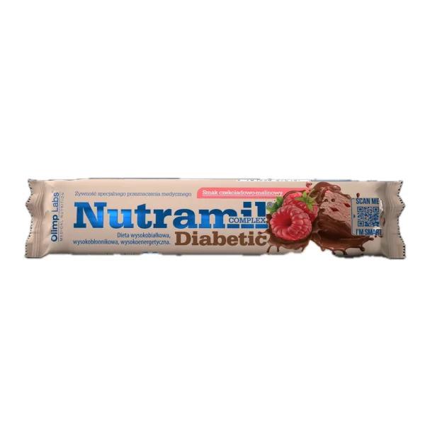Olimp Nutramil Complex Diabetic, baton, smak czekoladowo-malinowy, 60 g