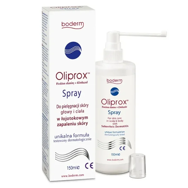 Oliprox, spray do stosowania w łojotokowym zapaleniu skóry głowy i ciała, 150 ml