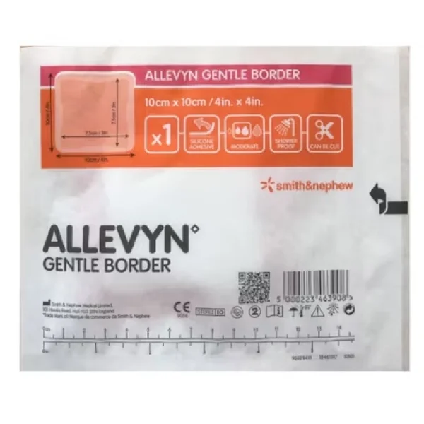 Allevyn Gentle Border, 10 cm x 10 cm, opatrunek piankowy, 1 sztuka