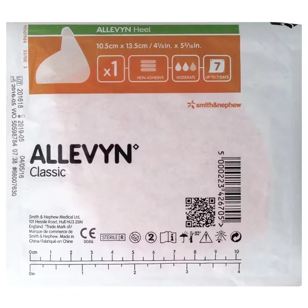 Allevyn Heel, 10,5 cm x 13,5 cm, opatrunek piankowy na piętę, 1 sztuka