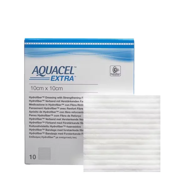 Aquacel Extra, Opatrunek hydrofiber, 10 cm x 10 cm, 1 opatrunek