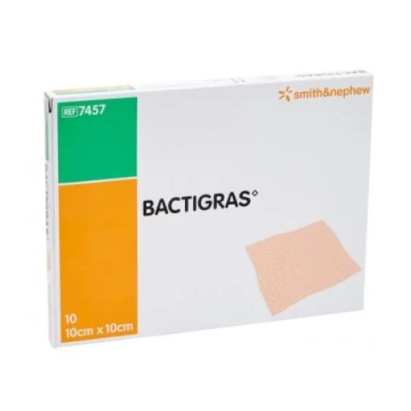 Bactigras Opatrunek parafinowy, 10 cm x 10 cm, 10 sztuk