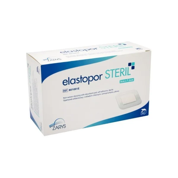 Elastopor Steril, opatrunek jałowy 5 x 7,2 cm, 100 sztuk