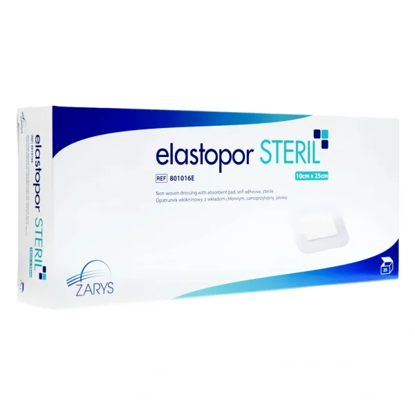 Elastopor Steril, opatrunek jałowy 10 x 25 cm, 25 sztuk