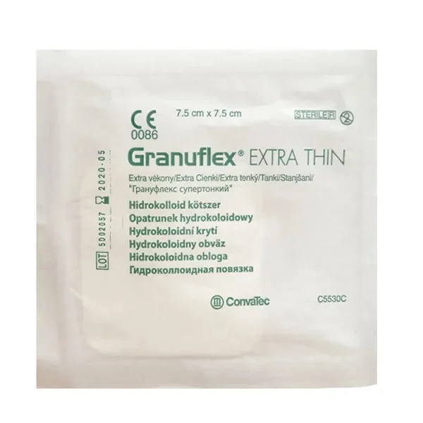 Opatrunek GRANUFLEX Extra Thin, hydrokoloidowy, 7,5 cm x 7,5 cm, 1 sztuka