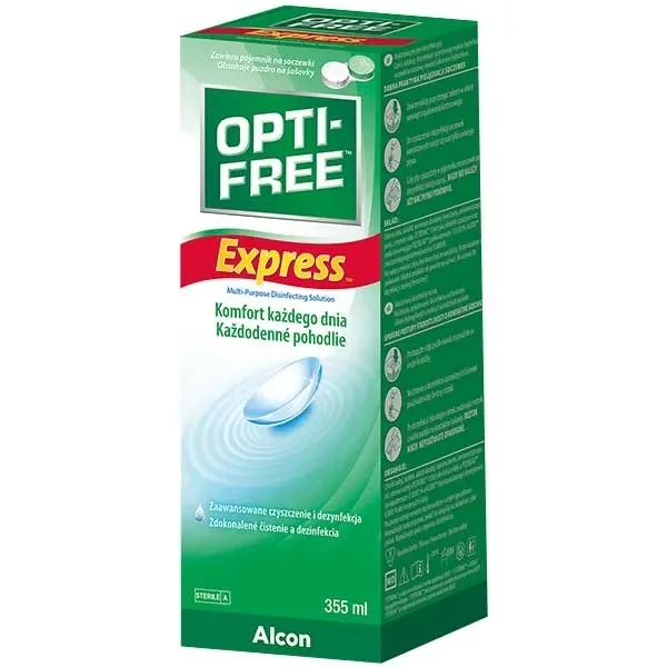 Opti-Free Express, wielofunkcyjny dezynfekcyjny płyn do soczewek, 355 ml