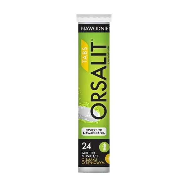 Orsalit Tabs, smak cytrynowy, 24 tabletki musujące + Magnez z witaminą B6, 10 tabletek musujących