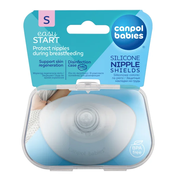 Canpol Babies EasyStart, silikonowe osłonki na piersi, rozmiar S, 2 sztuki