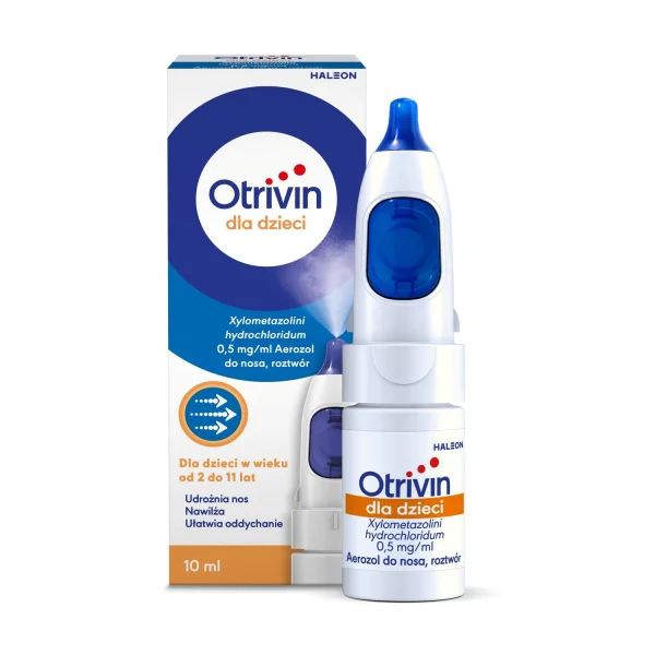 Otrivin dla dzieci 0,5 mg/ ml, od 2 do 11 lat, aerozol do nosa, 10 ml