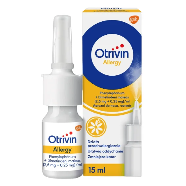 Otrivin Allergy (2,5 mg + 0,25 mg)/ml, aerozol do nosa, 15 ml