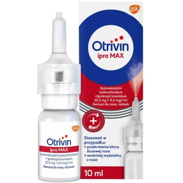 Otrivin Ipra Max (0,5 mg + 0,6 mg)/ml, aerozol do nosa, roztwór, 10 ml