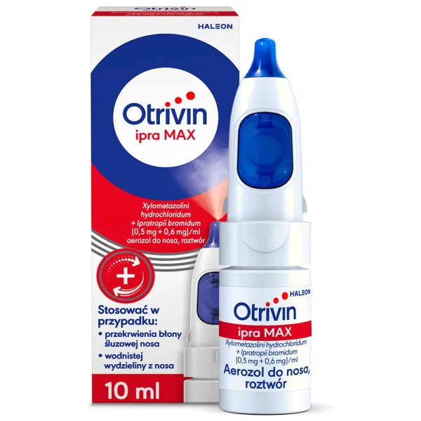 Otrivin Ipra Max (0,5 mg + 0,6 mg)/ ml, aerozol do nosa, roztwór, 10 ml