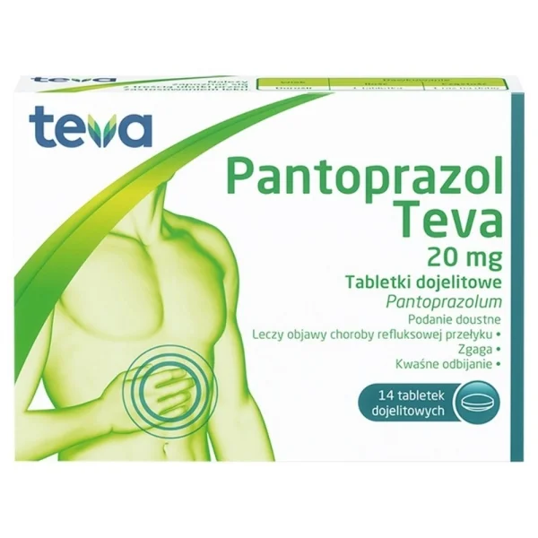 Pantoprazol Teva 20 mg, 14 tabletek dojelitowych