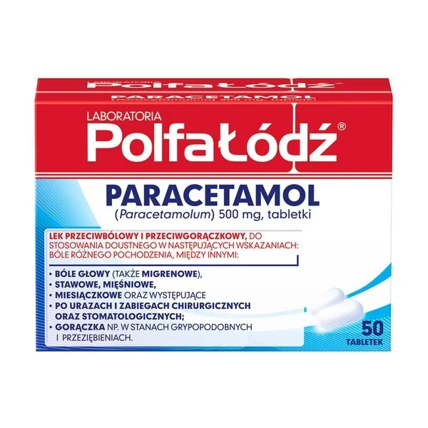 Laboratoria PolfaŁódź Paracetamol 500 mg, 50 tabletek