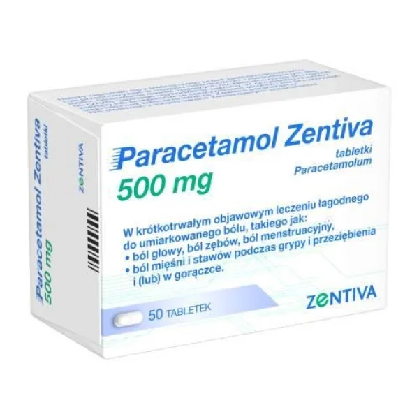 Paracetamol Zentiva 500 mg, 50 tabletek