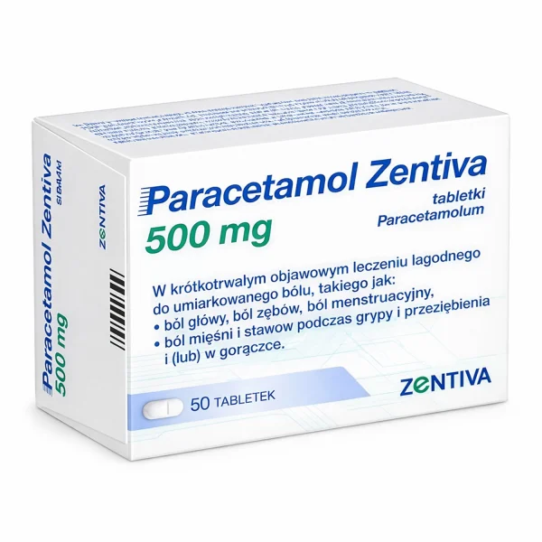 Paracetamol Zentiva 500 mg, 50 tabletek