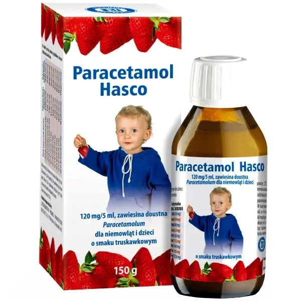 Paracetamol Hasco 120 mg/ 5 ml, zawiesina doustna dla dzieci od urodzenia, smak truskawkowy, 150 g