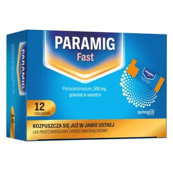 Paramig Fast 500 mg, 12 saszetek