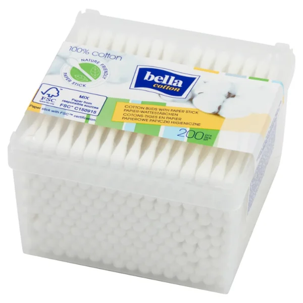 Bella Cotton, papierowe patyczki higieniczne, 200 sztuk