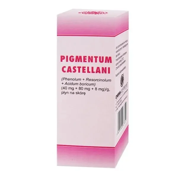Pigmentum Castellani (40 mg + 80 mg + 8mg)/g, płyn na skórę, 125 g