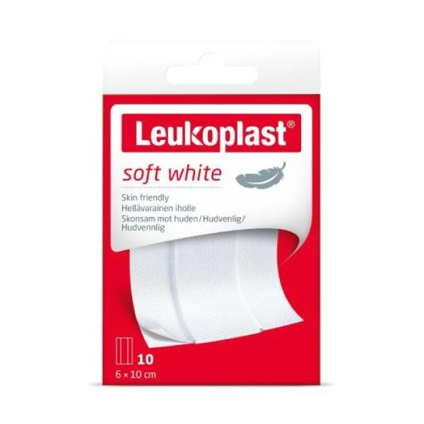 Leukoplast soft white, Plastry z opatrunkiem 6x10 cm, 10 sztuk