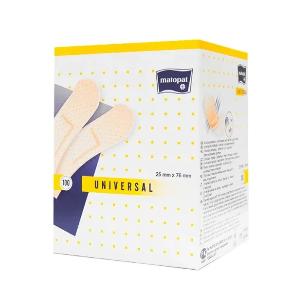Matopat Universal, plastry z opatrunkiem, 25 mm x 76 mm, 100 sztuk