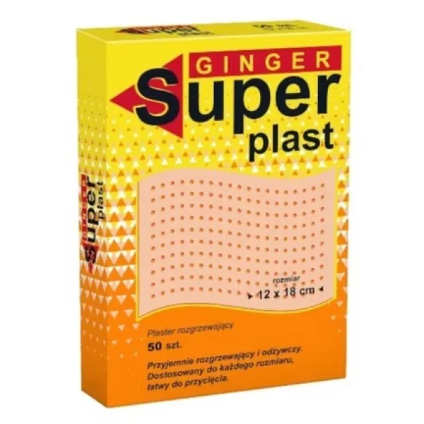 Ginger Super plast, plaster rozgrzewający, 50 sztuk
