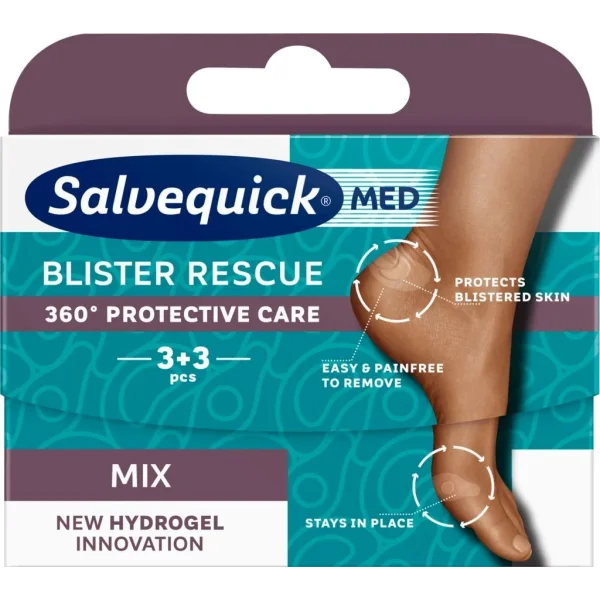 Salvequick Med Blister Resque, plastry na pęcherze, 6 sztuk