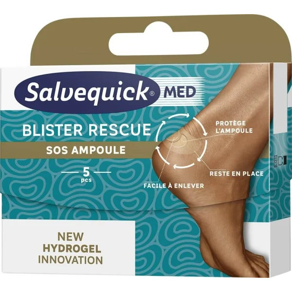 Salvequick Blister Rescue, hydrożelowe plastry do pięt, 5 sztuk