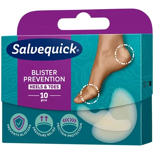 Plastry Salvequick Foot Care Mix, pęcherze i otarcia, 10 sztuk