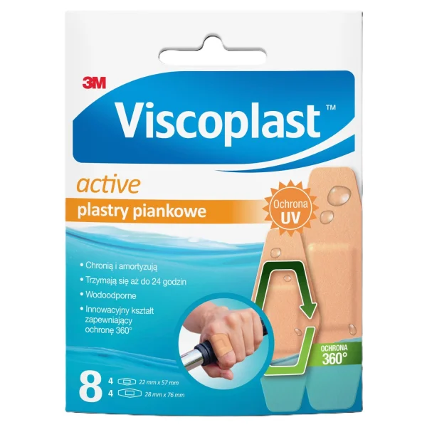 Viscoplast Active, plastry piankowe, 2 rozmiary, 8 sztuk