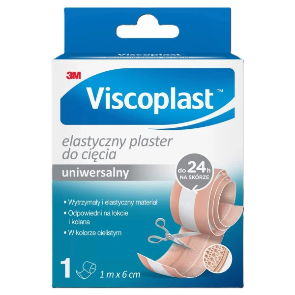 Viscoplast Elastyczny, plaster do cięcia, beżowy, 1 m x 6 cm, 1 sztuka
