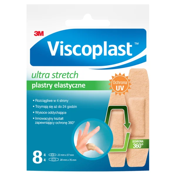 Viscoplast Ultra Stretch, plastry elastyczne, 2 rozmiary, 8 sztuk