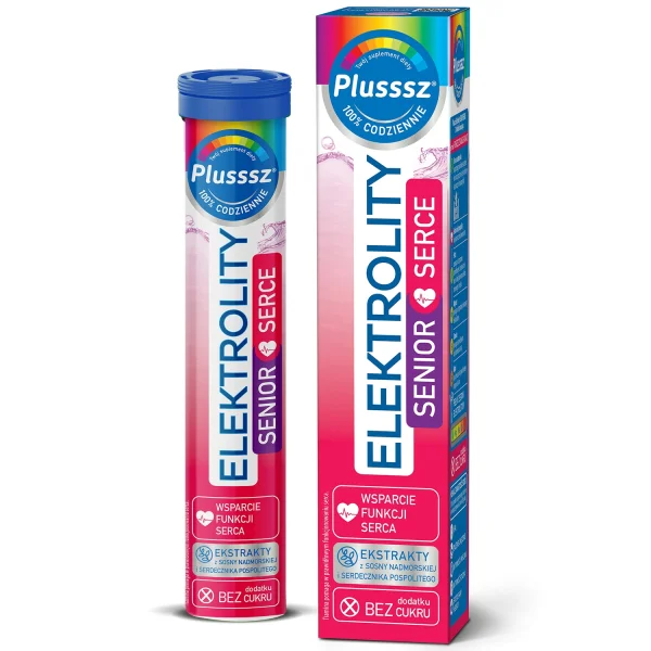 Plusssz Elektrolity Senior Serce, bez dodatku cukru, 24 tabletki musujące