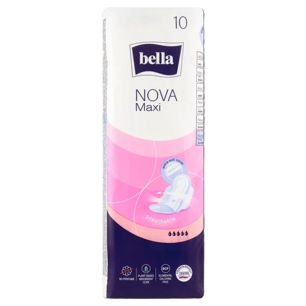 Bella Nova, podpaski higieniczne Softiplait ze skrzydełkami, Maxi, 10 sztuk