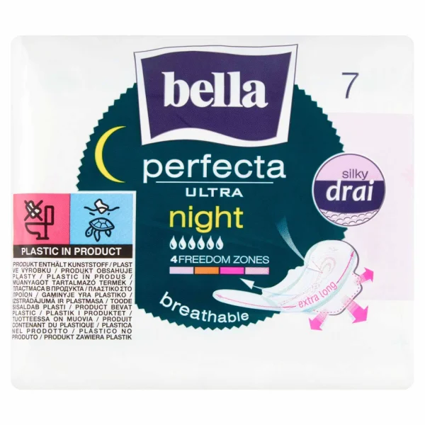Bella Perfecta Ultra, podpaski higieniczne ze skrzydełkami, ekstra długie, Night, 7 sztuk