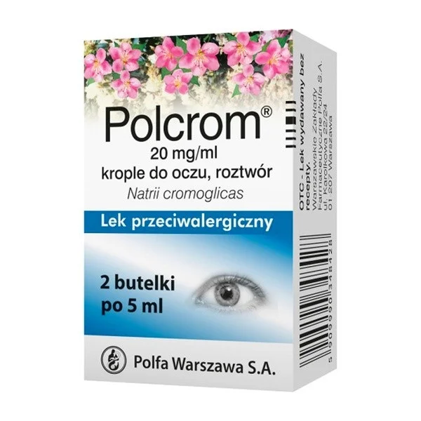Polcrom 20 mg/ml, krople do oczu, rozwór, 2 x 5 ml