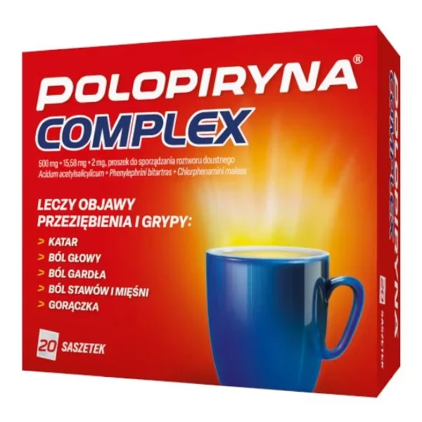 Polopiryna Complex 500 mg + 15,58 mg+ 2 mg, 20 saszetek