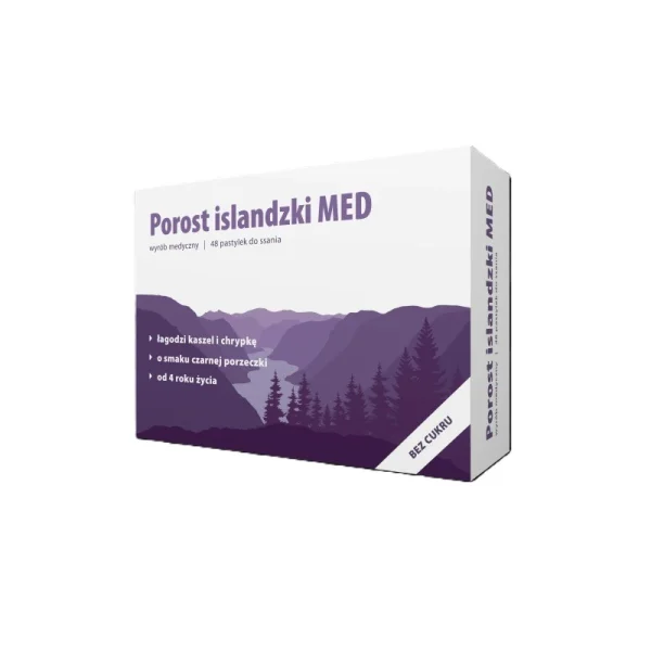 Porost Islandzki Med, 60 pastylek do ssania