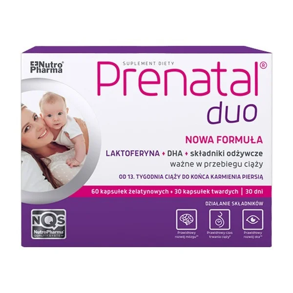 Prenatal Duo, 30 kapsułek twardych + 60 kapsułek żelowych