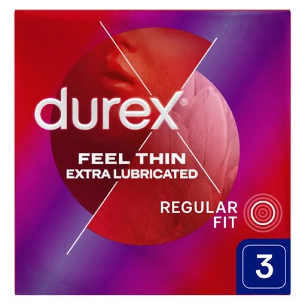 Durex Fetherlite Elite, prezerwatywy z większą ilością lubrykantu, cieńsze, 3 sztuki